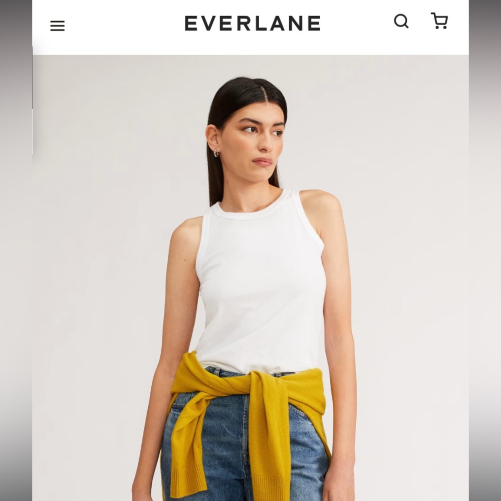Everlane Organic cotton cutaway tank. 2 for 1 size small